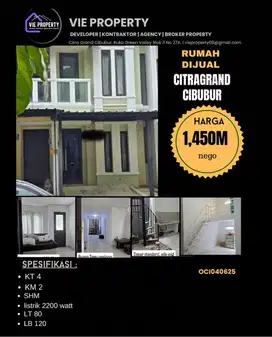Jual Cepat Ru.ah Cantik Siap Huni Cluster Favorite . CitraGran Cibubur