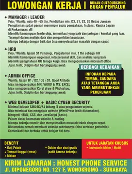 Loker banyak bidang Jatim
