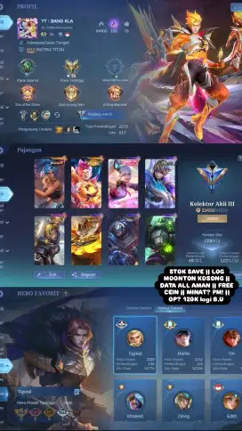 Butuh Cepat! Jual Akun MLBB