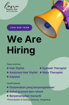 Lowongan Di Salon Kecantikan