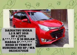 DAIHATSU SIGRA 1.2 R MT 2016 DP 4 JUTA