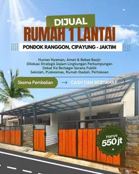 Rumah 1 lantai 500 jutaan di cipayung jakarta timur