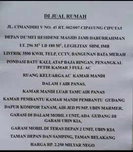 DI JUAL RUMAH MURAH