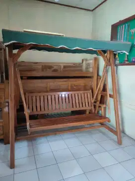 Ayunan Kayu Jati Tua Padat Premium Berat Sekali