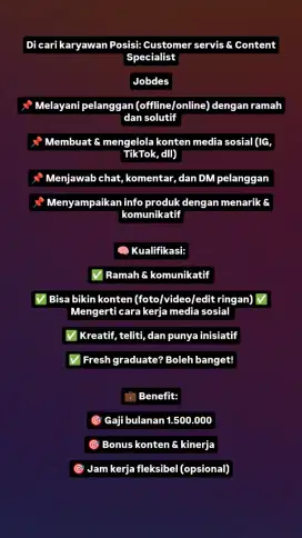 Cari Customer Service + Content Specialist