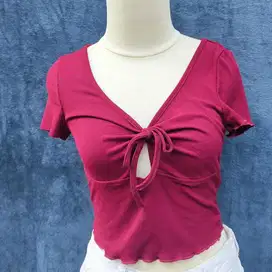 Shein maroon tie top