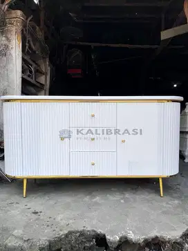 Bufet custom | Bufet Pendek Diswar Oval Premium | Bufet modern