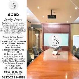 Jual EQUITY TOWER, Office 896m2, Lokasi Sudirman, Only 65Jt/m2