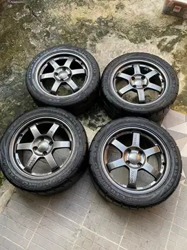 velg Te 37 ring 15 pcd 4x100 ET 40 ban champiro sx2 r15 195/50