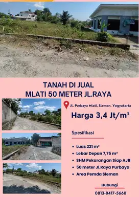 Dijual Tanah Murah Jogja, 5 Menit Sleman City Hall: SHMP Pecah Bidang