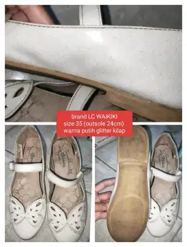 Sepatu flatshoes glitter anak murah