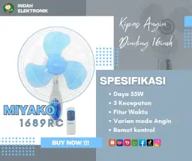 KIPAS ANGIN DINDING MIYAKO 1689RC (Remot)