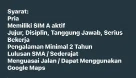 Dibutuhkan Untuk Bagian Pengiriman