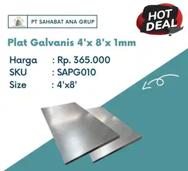 Plat Galvanis 4'x 8'x 1mm