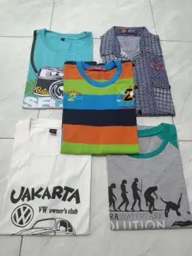 Baju Atasan Anak 5 Pcs + Bonus1 stel kaos
