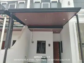 Kanopi rangka hologalvanis atap alderon double plafon pvc talang air