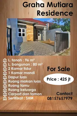 Rumah Murah Bagus Graha Mutiara Residence