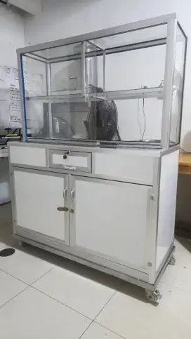 Gerobak Alumunium Etalase Warung Bekas Mulus