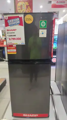 Kulkas sharp 2 pintu SJ236MNHS bisa cash atau kredit