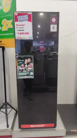 Kulkas sharp 2 pintu SJX326XIMK bisa cash atau kredit