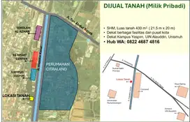 Jual cepat tanah di dekat perumahan Citraland Makassar