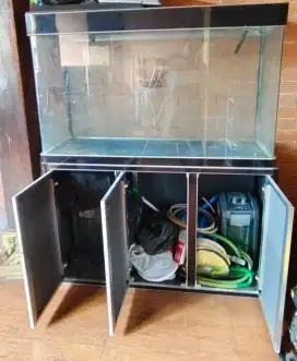 Jual aquarium set uk 120x70x40 jual BU