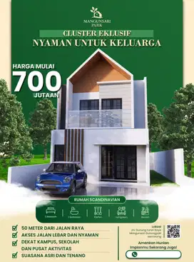 Rumah mangunsari cluster eklusif dekat Unnes 50 meter dari jalan raya