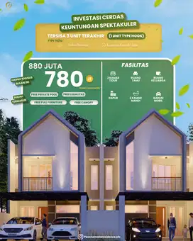 Investasi villa 2 lantai full furnish dekat pondok al mahira ibs