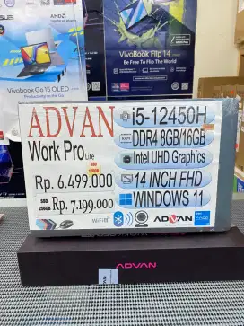 LAPTOP ADVAN WORK PRO LITE I5-12450H DDR4 8GB/16GB