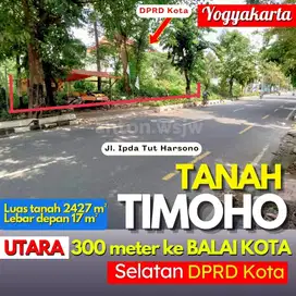 Tanah Bagus Timoho Jogja Utara Balai Kota Luas 2427 m² Lebar 17 m SHM