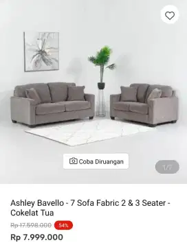 Ashley Bavello-7Sofa Fabric 2&3 seater-Cokelat Tua