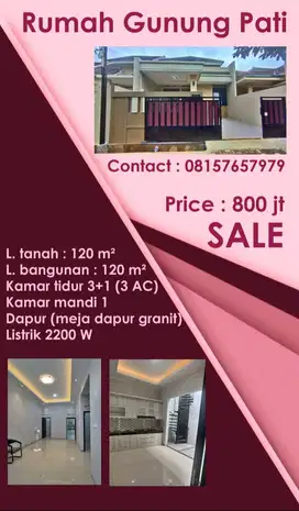 Jual Cepat BU Rumah di Gunung pati Dkt UNNES