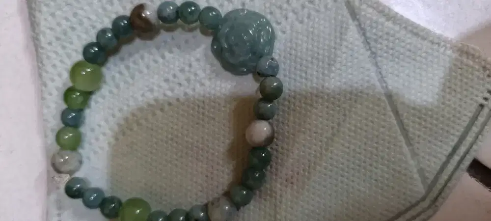 gelang warna  giok mawar hijau