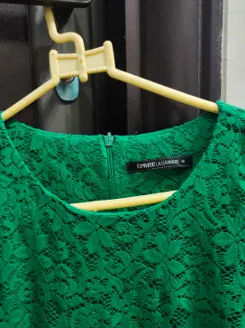 Dress brukat hijau tua