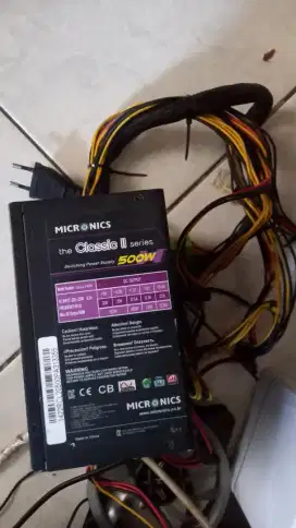 Psu pure 500watt  pin vga 6+2 ada2