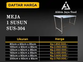 Meja Stainless Steel / Work Table / Meja Dapur / Meja Kerja 304