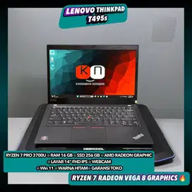 Lenovo Thinkpad T495s Ryzen 7 Pro 3700U Ram16GB Ssd256GB Layar 14inch