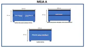 Lemari atau gerobak tanpa etalase dan tanpa roda