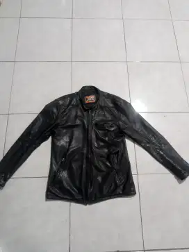 Jaket kulit domba tempahan ukuran L