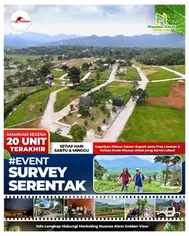 DIJUAL TANAH MURAH PINGGIR JALAN PEMANDANGAN SAWAH PEGUNUNGAN BOGOR TI