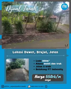 Tanah Pekarangan di jaten belakang PT. Indocally