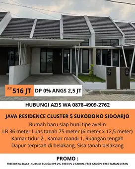 Rumah Java residence 5 sukodono sidoarjo tipe avelin 6x12,5