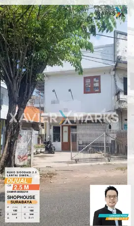 Ruko Sidodadi 2,5 lantai ada 4 ruangan, 6x30 meter, Lahan Parkir 12m