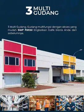 Dijual gudang multifungsi didalam kawasan keamanan 24 jam siap pakai