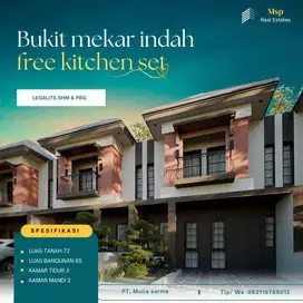 Rumah Baru Komplek Bukit Mekar Indah Bebas Banjir Dkt Jalan Raya