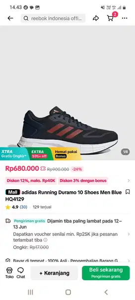 Sepatu adidas duramo