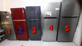 Dijual kulkas 2pintu jumbo merk LG ,polytron ,smsung normal