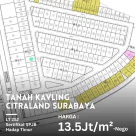 Dijual Tanah Kavling WoodLand Citraland Surabaya Barat