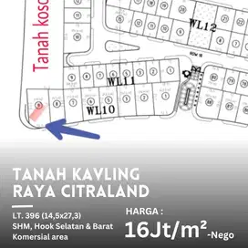 Dijual Kavling Raya WL Woodland Komersial Area Surabaya Barat