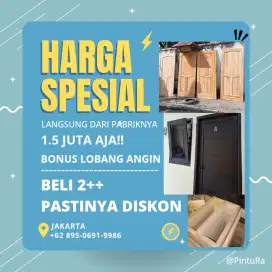 Dijual 1 set Pintu Kayu Baru Termurah Sejakarta Bonus Lobang Angin